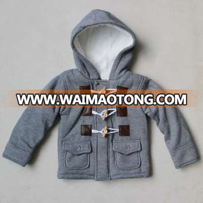 Four-color horns buckle boy coat cotton winter jacket