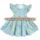 baby girl cotton summer dresses new design Yellow chicken print dress