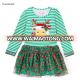 2017 Design Girls Christmas Stripe Lace Dress Deer Print Children Long Sleeve Clothes Baby Dresses